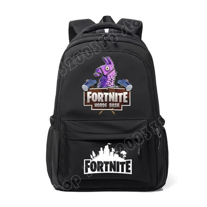 Mochila Fortnite para Crianças, Portátil e de Grande Capacidade, Mala Escolar de Estudante com Estampado Cartoon e Alças de Ombro, Material Escolar para Rapazes, Presente