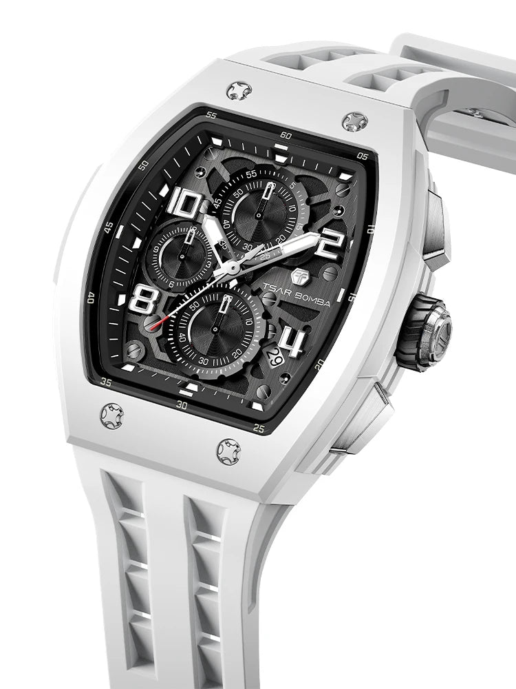 Reloj TSAR BOMBA New TB8204 para hombre, cronógrafo de cuarzo japonés, resistente al agua 50M, reloj de pulsera deportivo de moda, reloj masculino de lujo, regalo para hombre