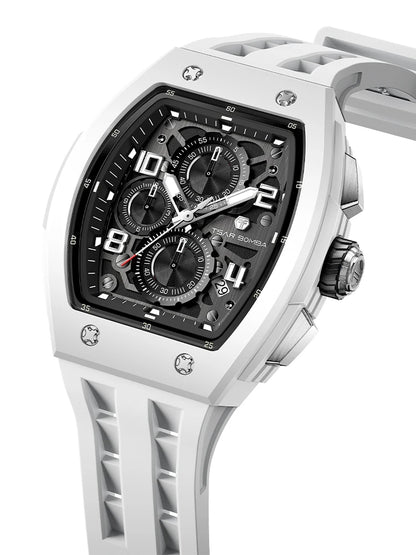Reloj TSAR BOMBA New TB8204 para hombre, cronógrafo de cuarzo japonés, resistente al agua 50M, reloj de pulsera deportivo de moda, reloj masculino de lujo, regalo para hombre