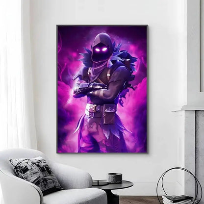 Posters Game-F-F-Fortnites autocolantes e impermeáveis, ideais para decoração de sala de estar, quarto ou bar