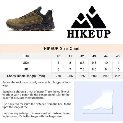 HIKEUP Latest Men's Hiking Shoes, Wear-Resistant Non-Slip Outdoor Sneakers, Rock Climbing Trekking Hunting Men Sports Suede Leather