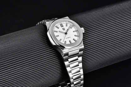 PAGANI DESIGN 2026 Neue luxuriöse Automatikuhr für Herren, mechanische Armbanduhr aus Edelstahl mit Saphirglas, 40MM, Barrel-Zifferblatt