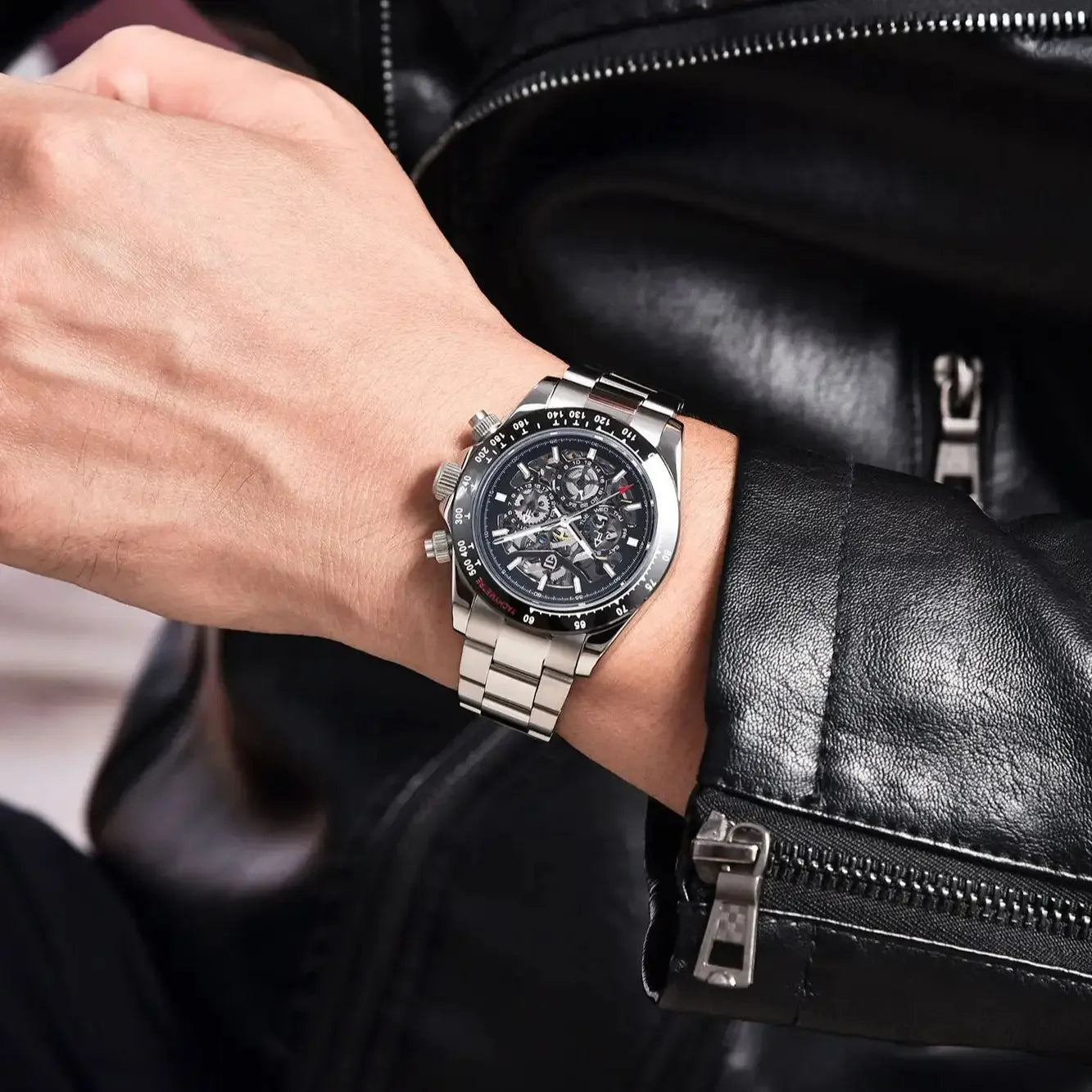 Relógio Mecânico Automático PAGANI DESIGN para Homem em Aço Inoxidável, Impermeável, Desportivo 10Bar, Luxo Casual para Homem
