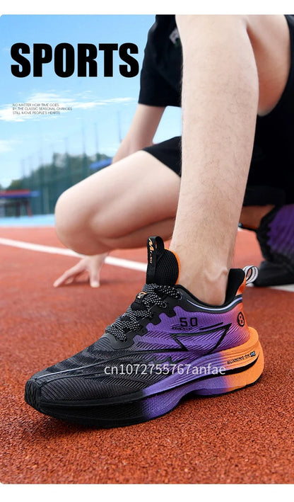 Scarpe da running da uomo con piastra in carbonio, leggere, ultra ammortizzate, traspiranti, da maratona, con assorbimento degli urti e supporto, sneaker sportiva comoda da donna