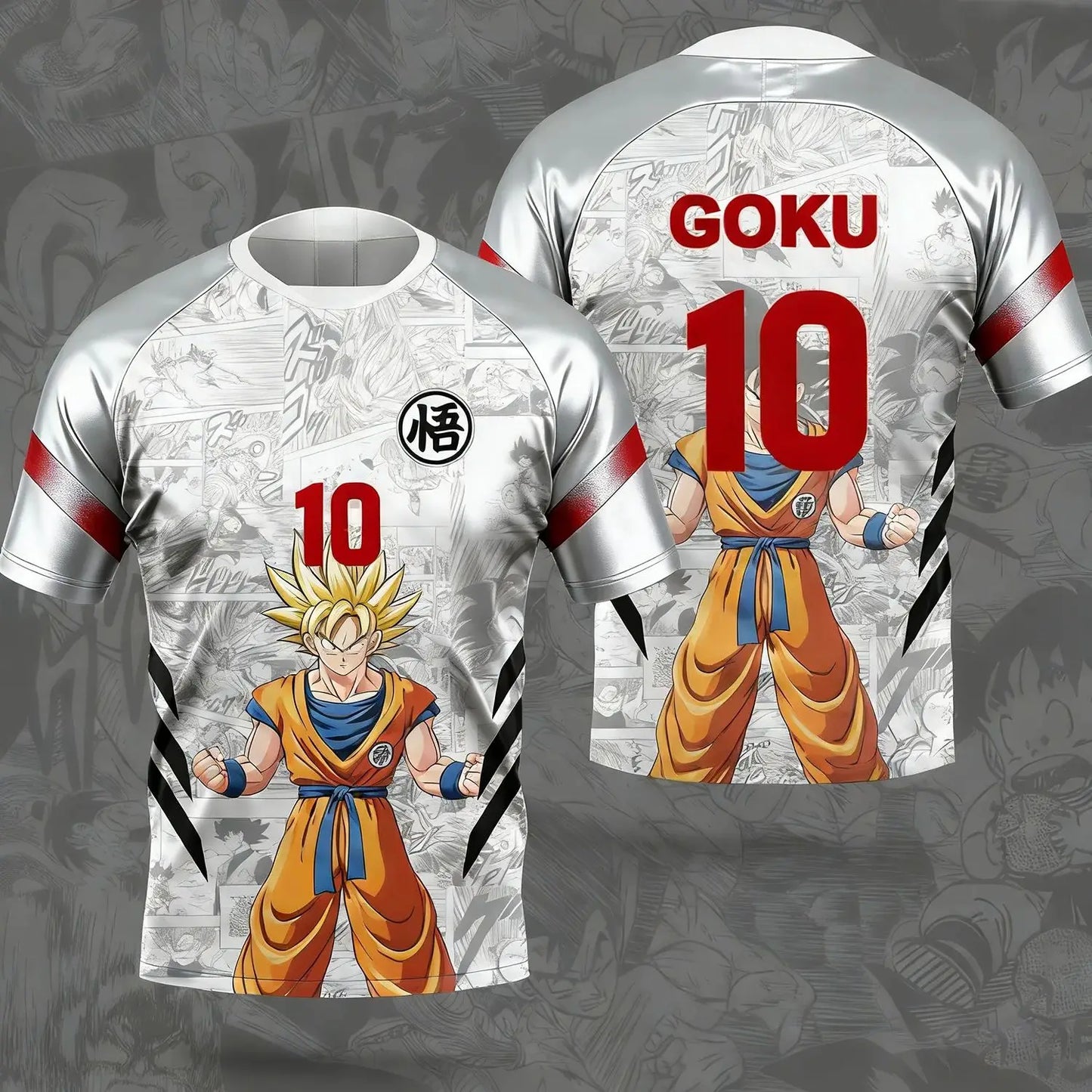 Summer 2026 Dragon Ball Wukong "Free Ultimate Yigong No. 10"Football Theme 3D Printing Breathable T-shirt Adult Parent-child Top