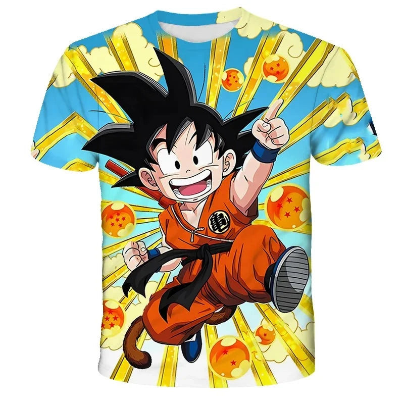 2026  Anime Dragon Ball Son Goku 3D Print Kids T Shirt Summer Fashion Casual T-shirt Boy Girl Unisex Children's Clothing Tshirt