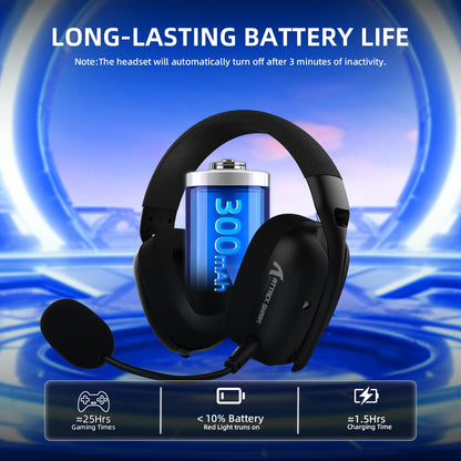 Cuffie da gaming ATTACK SHARK L80PRO 3-in-1 – Cuffie Bluetooth wireless a bassa latenza con doppio microfono, audio Hi-Fi da 40mm e connessione stabile