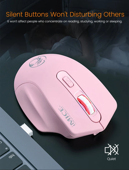 Silent Rechargeable 1600 DPI Adjustable 2.4GHz Wireless Connection Mouse Quiet Click For Office Use Compatible With PC Laptop