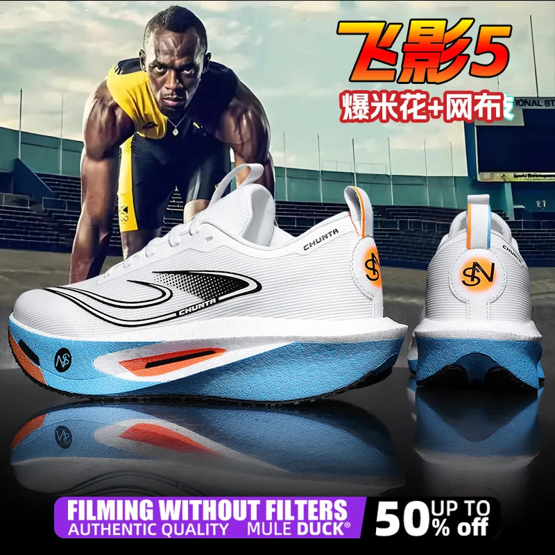 Carbon Plate Sports Running Shoes Marathon Men Breathable Lightweight Women's Comfortable Athletic Non-Slip Chunta Sneakers
