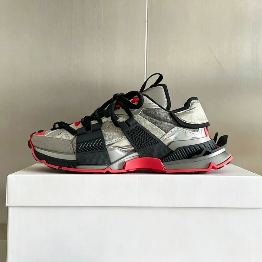 2026 Fashion Women Sneakers Size 35-46 High Quality Platform Sneakers Men Casual Shoes Sports Running Shoes Lace-Up Patchwork