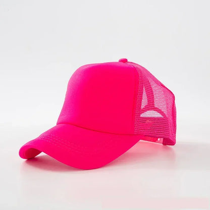Custom Hat with Logo Printing Polyester Mesh Trucker Hat Adjustable Dad DIY Logo Baseball Cap for Men Women