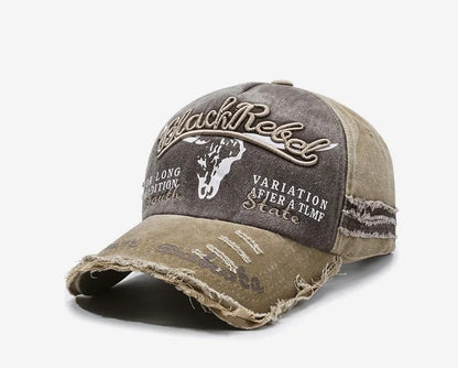 Neue coole Herren-Baseballcap aus gewaschener Baumwolle im Retro-Stil für alle Jahreszeiten – Outdoor-Sportkappe für Herren als Accessoire