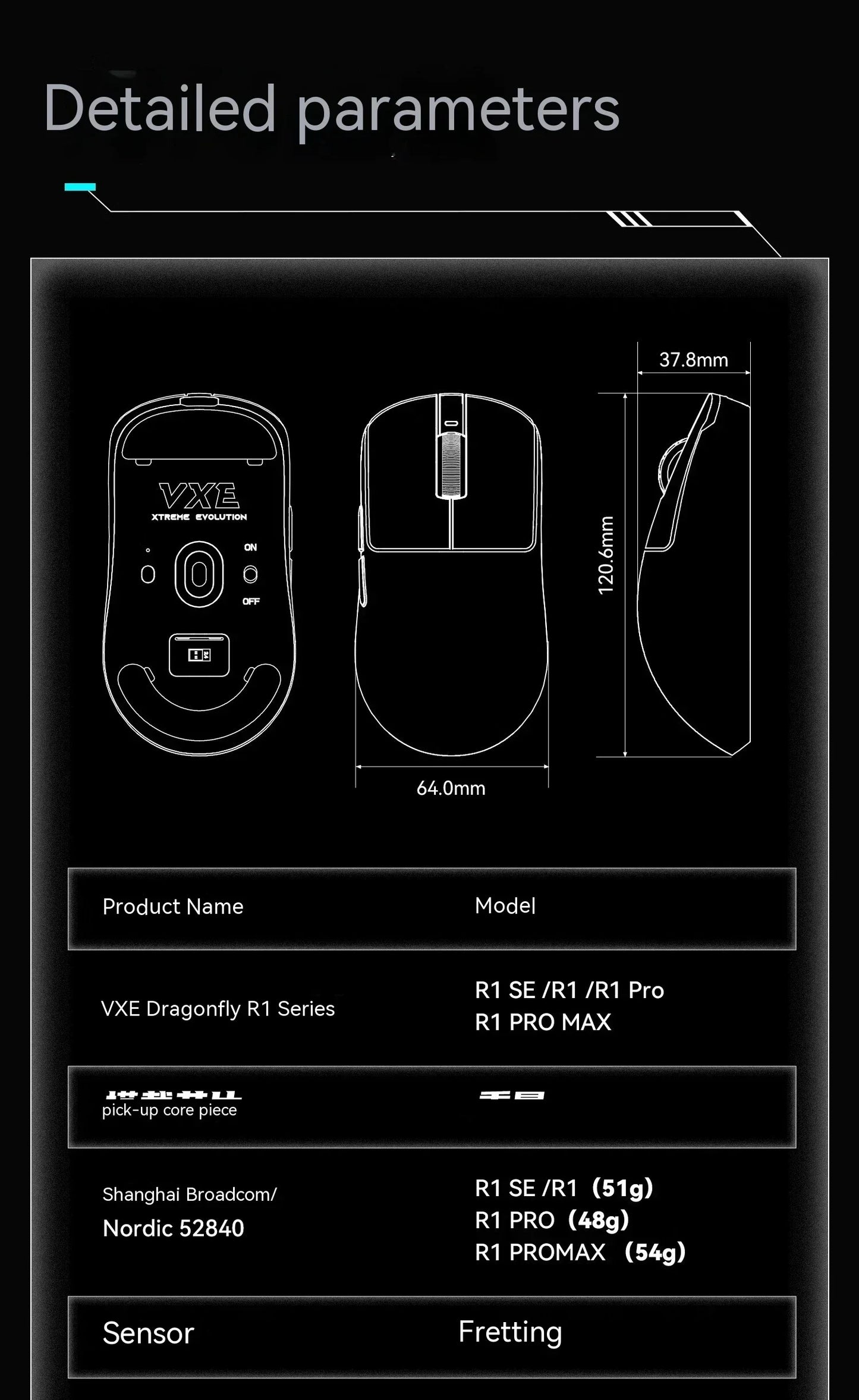 Rato Sem Fios VXE Dragonfly R1 Pro com Sensor Paw3395, Nordic 52840, 2khz, Smart Speed X, Baixa Latência, para Escritório, Gamer e PC Gaming