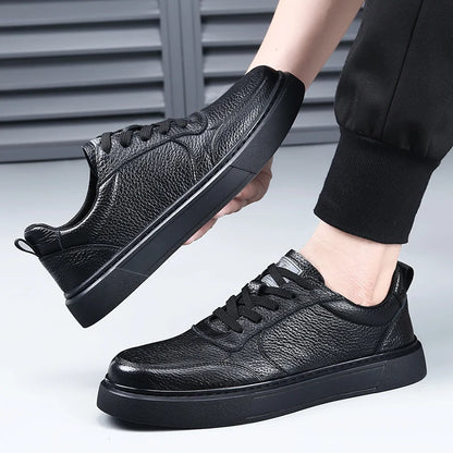 Sapatilhas DIMANYU para homem em pele genuína, novas para o verão de 2026, sapatos casuais para homem com plataforma, atacadores, estilo simples e moderno, respiráveis