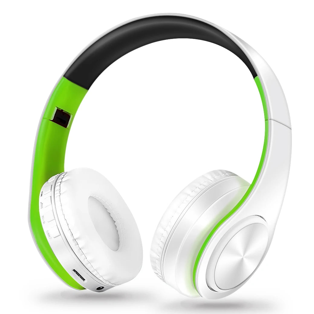 Casque Bluetooth pliable supra-auriculaire avec microphone sans fil, prise en charge de la carte TF pour la musique et les appels téléphoniques (V5.3)