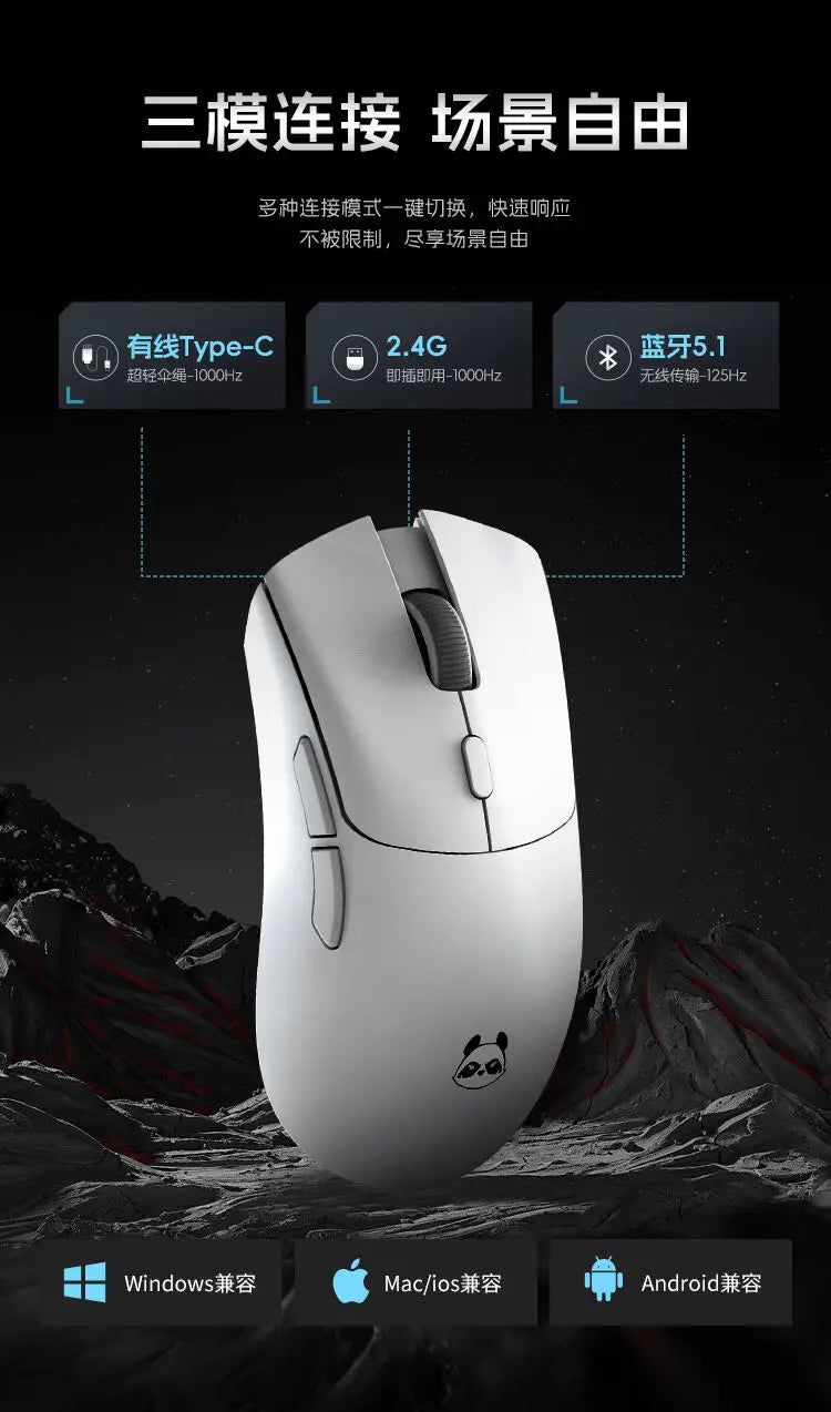 Metaphyuni Metapanda P1 Pro Max Wireless Gaming Mouse PAW3395 Sensor, Lightweight 2.4GHz Ergonomic Wireless Gaming Mouse for PC & Esports