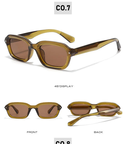 BOYSEEN Beach Sunglasses Man Summer Orange Sun Glasses UV400  Narrow frame square punk sunglasses show
