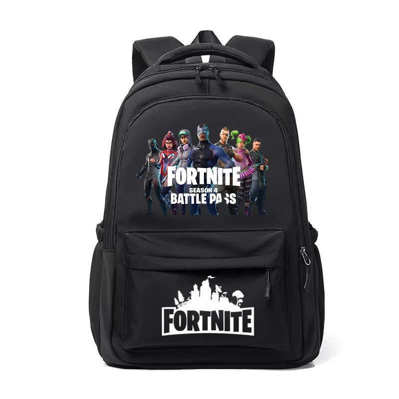 Mochila Fortnite para Crianças, Portátil e de Grande Capacidade, Mala Escolar de Estudante com Estampado Cartoon e Alças de Ombro, Material Escolar para Rapazes, Presente