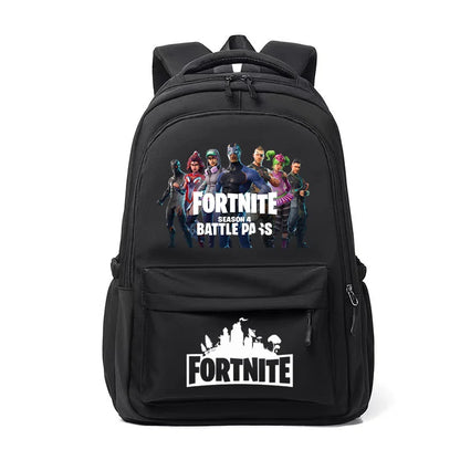 Mochila Fortnite para Crianças, Portátil e de Grande Capacidade, Mala Escolar de Estudante com Estampado Cartoon e Alças de Ombro, Material Escolar para Rapazes, Presente