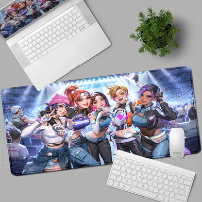 Tapete de rato gaming Overwatch Anime Girl grande XXL com impressão HD, base para teclado de computador, portátil e escritório, tapete de secretária em borracha macia 900x400 MM