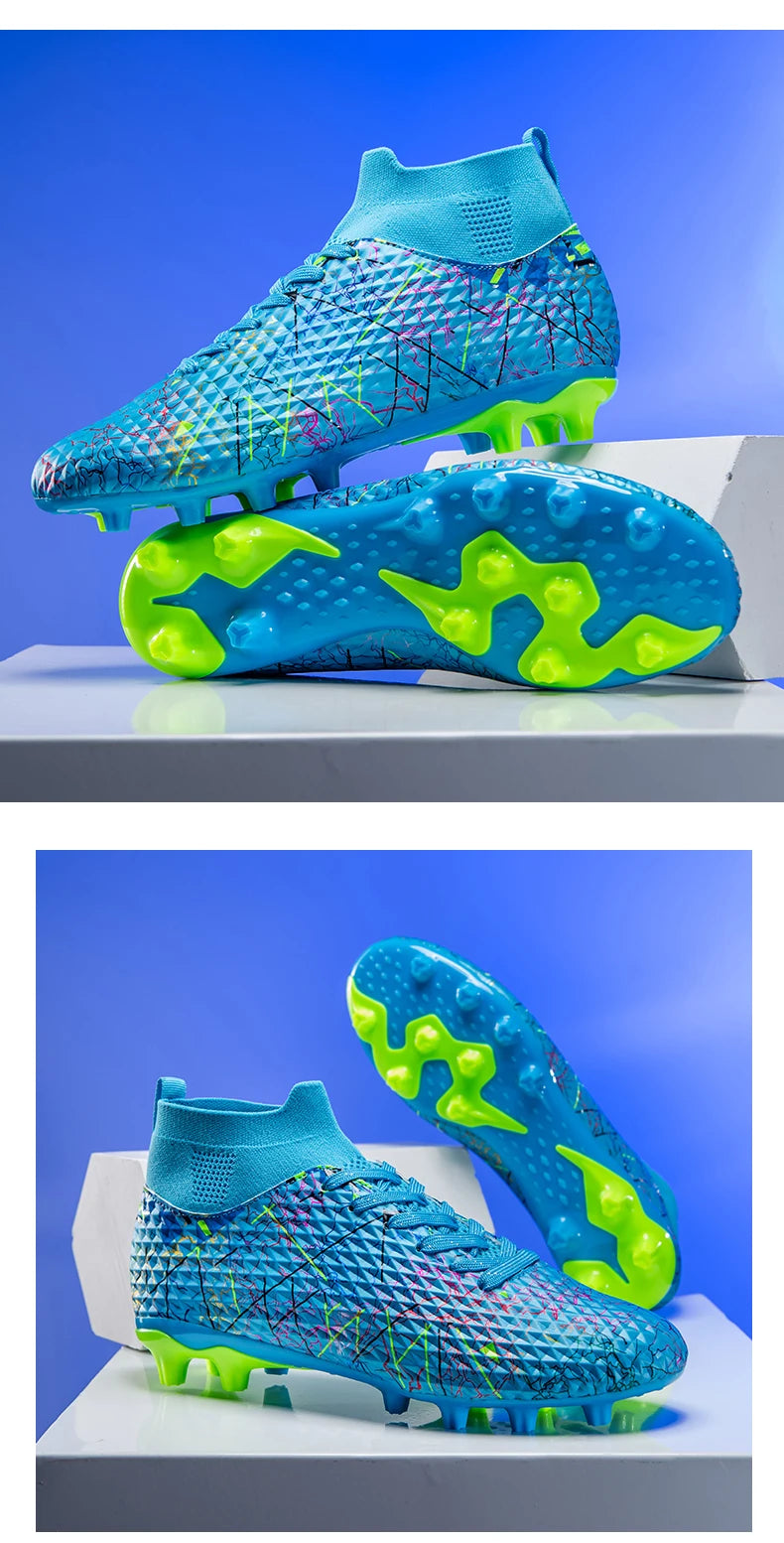 Nouvelles chaussures de football pour hommes, crampons pour terrain extérieur, baskets montantes très vendues pour intérieur, chaussures de football de haute qualité, chaussures de futsal antidérapantes
