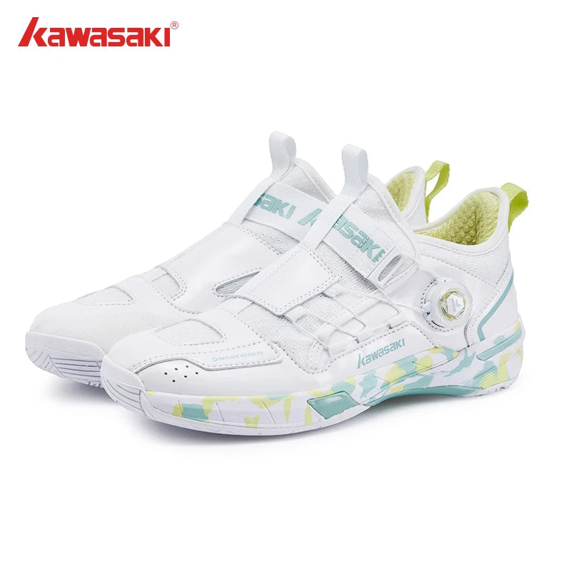Kawasaki CROSS SPACE MID 2.0 Badminton Shoes Upgraded Shock-Absorbing Auto Knob Professional Sport Shoes Men 2024 New