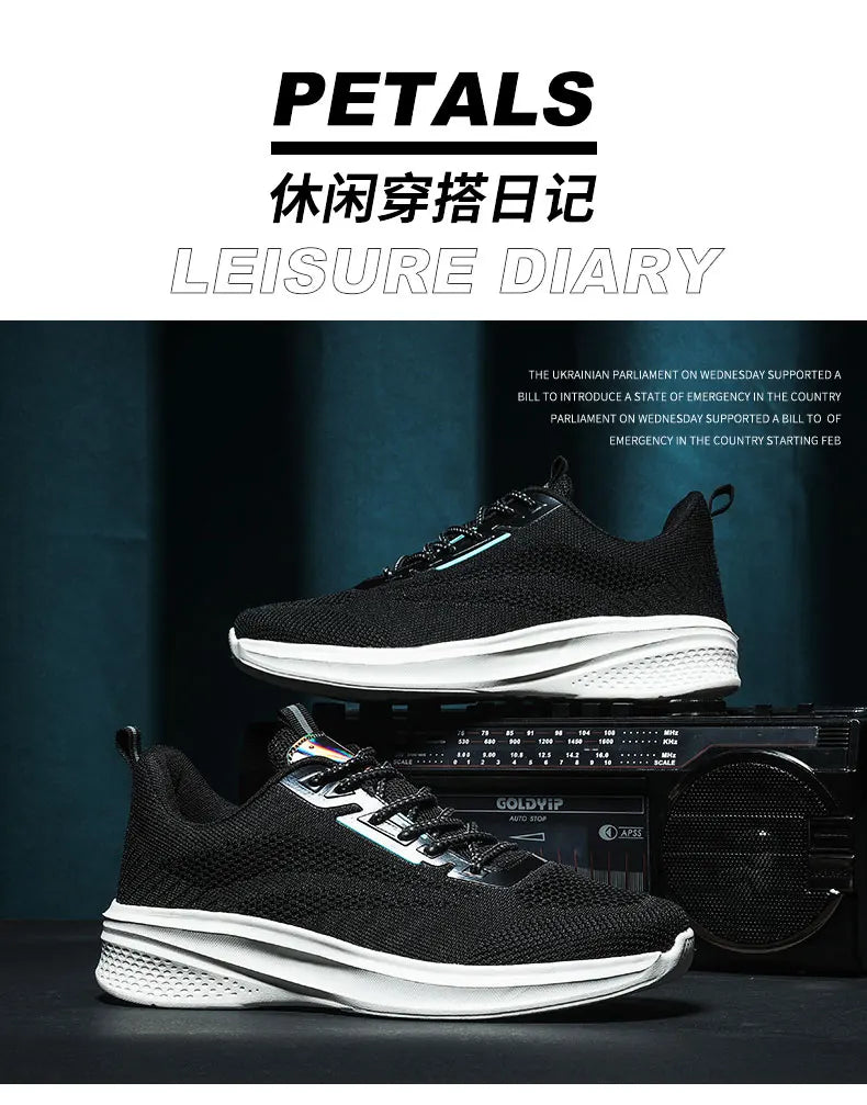 Leather Men's Sneakers Trendy Casual Italian Breathable Leisure Male Sneakers Non-Slip Footwear Men Vulcanized Shoes