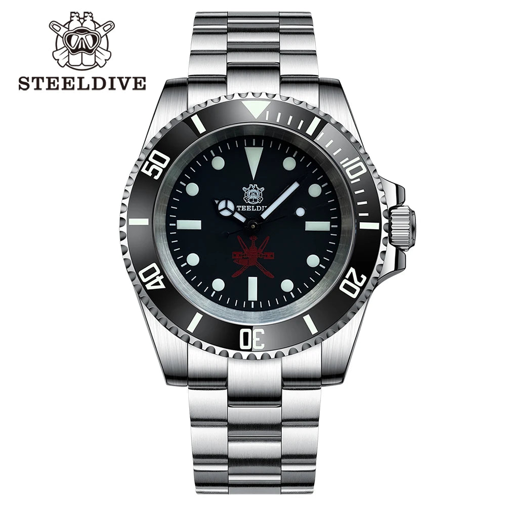 STEELDIVE SD1954 Black Dial 41MM Stainless Steel NH35 Automatic Movement What Ghost Men's 300M Dive Watch Sapphire Glass