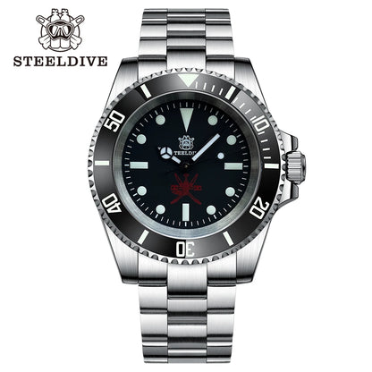 STEELDIVE SD1954 Black Dial 41MM Stainless Steel NH35 Automatic Movement What Ghost Men's 300M Dive Watch Sapphire Glass