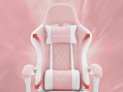 Sedia da ufficio girevole WOLTU con funzione massaggio, poltrona ergonomica con cuscino e poggiapiedi, sedia gaming regolabile in altezza