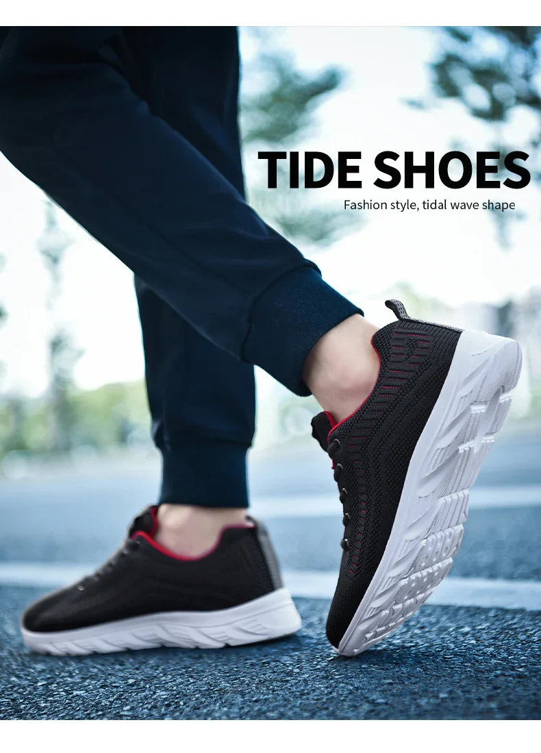 Zapatillas deportivas para hombre para correr y hacer jogging, sneakers casuales de exterior con cordones, malla transpirable ligera, para tenis y caminar al aire libre, tallas 39-46