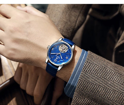 Ceas Tourbillon pentru bărbați, sportiv, automat, mecanic, rezistent la apă, ceas de mână de lux, de marcă de top