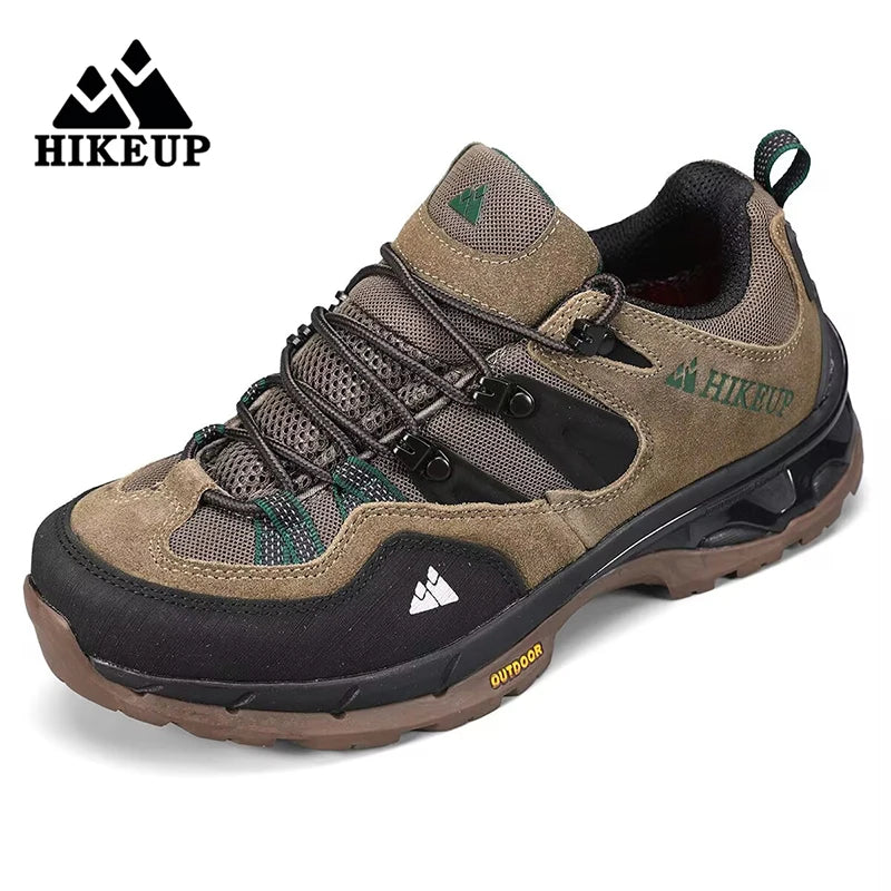 HIKEUP Non-Slip Wear-Resistant Outdoor Hiking Shoes, Breathable Splashproof Climbing Sneakers for Men, Trekking, Tourism, Mountain Shoes