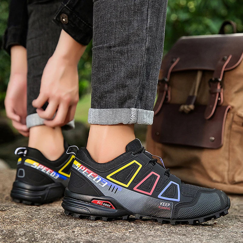 Men's Waterproof Hiking Shoes Wear-Resistant Outdoor Leather Hiking Hunting Tactical Sports Shoes