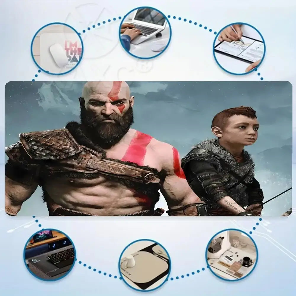Mouse Pad God of War Xxl XAXCGaming Accessories Keyboard Computer Carpet Game Desk Mat Pc Large Gamer Cabinet Table Mats