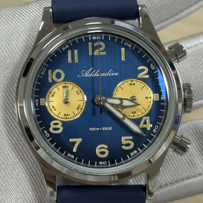 ADDIESDIVE Hot Sale Watch for Men VK64 Chronograph 10Bar Waterproof AD2516 Super Luminous Bubble Mirror Glass Quartz Steel Watch