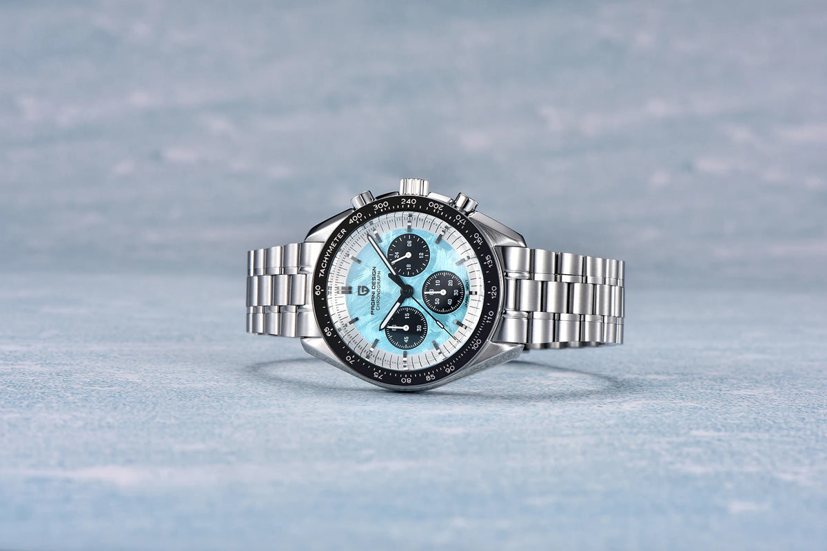 PAGANI DESIGN ‘New Moon’ Men’s Watch – Luxury quartz watch, chronograph, sapphire crystal with anti-reflective coating, ceramic bezel, luminescent hands
