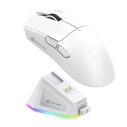 Attack Shark X11&R1 Tri-Mode-Bluetooth-Wireless-Maus mit Ladestation, RGB, ergonomische leichte Maus, PC-Gaming-Zubehör