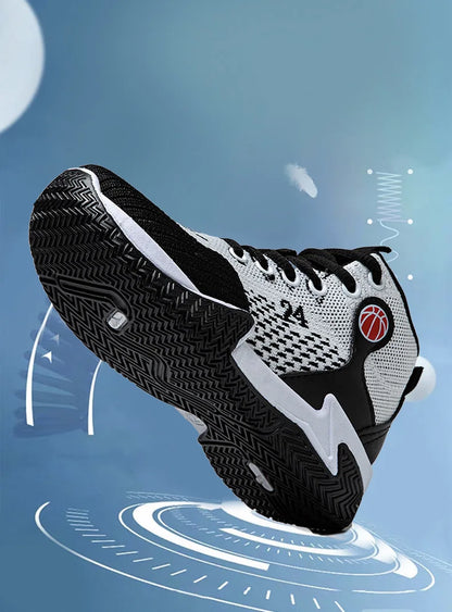 Large Size High-Top Sports Shoes Men's Casual Breathable Comfortable Thick-Soled Basketball and Running Shoes