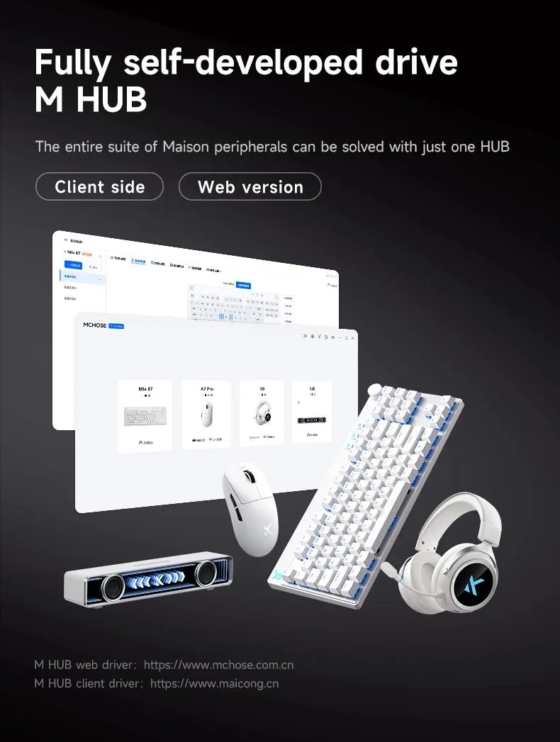 MCHOSE Mix 87 Magnetic Axis Cable E-sports Mechanical Keyboard 8K+256K Esport 0.08ms Customized Game Mount Taishan Axis GT
