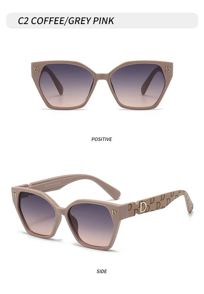New Luxury D Brand Glamour Sunglasses For Women And Men Stylish Cat Eye Designer Eyewear Classic Fashion Unisex Glasses UV400
