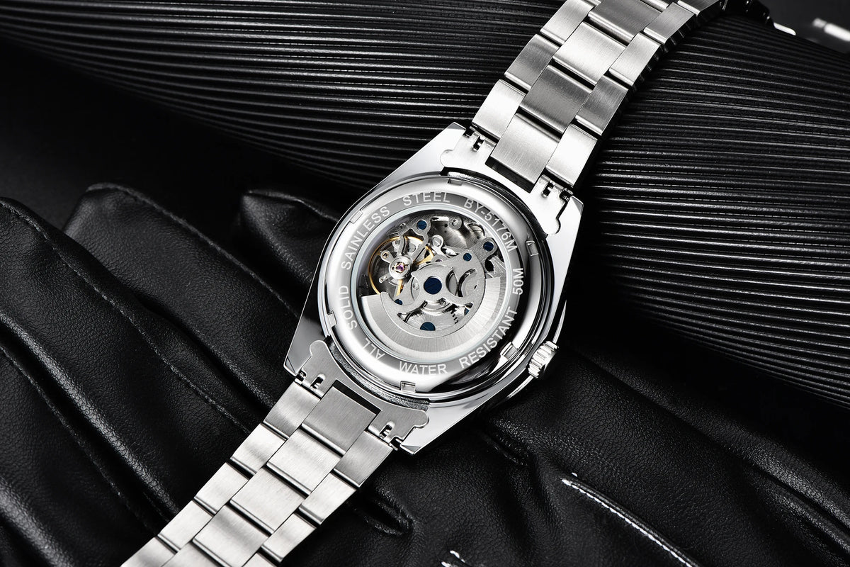BENYAR – Neue Herrenuhr, Luxusmarke, mechanische Automatikuhr, wasserdicht bis 50 m, sportliches Modell mit leuchtenden Zeigern