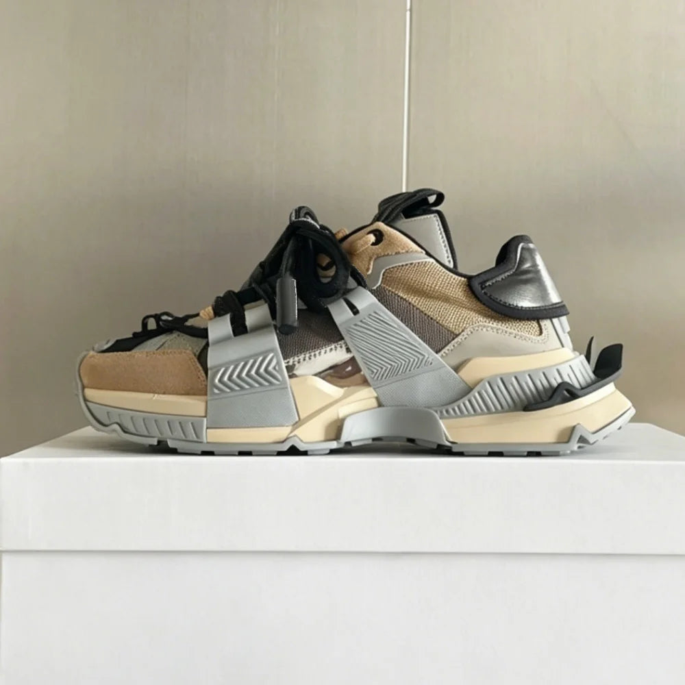 2026 Fashion Women Sneakers Size 35-46 High Quality Platform Sneakers Men Casual Shoes Sports Running Shoes Lace-Up Patchwork