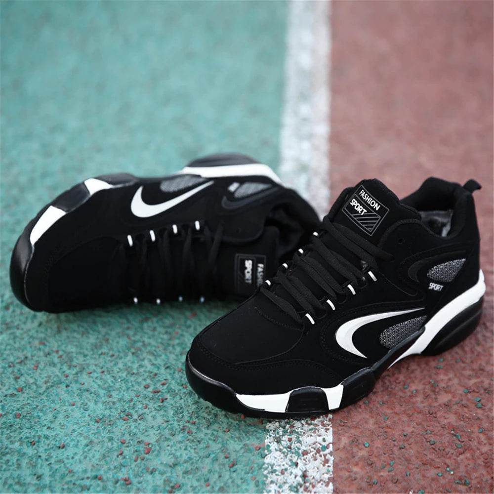 Sneakers da uomo taglie forti con color block di tendenza, comode, antiscivolo, con lacci, scarpe casual resistenti per attività outdoor maschili