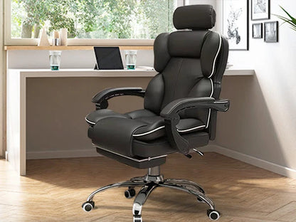Ergonomic Office Chair High Back with Adjustable Lumbar Support Retractable Footrest Reclining Desk Chair for Home or Office Use