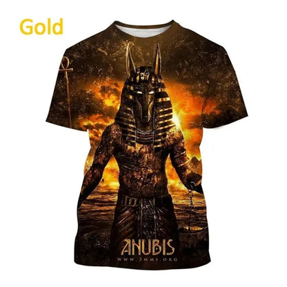 Grim Reaper Anubis T-shirts 3D-tryckt forntida egyptisk gud T-shirt Egyptens öga Farao Mode Harajuku kortärmad T-shirt