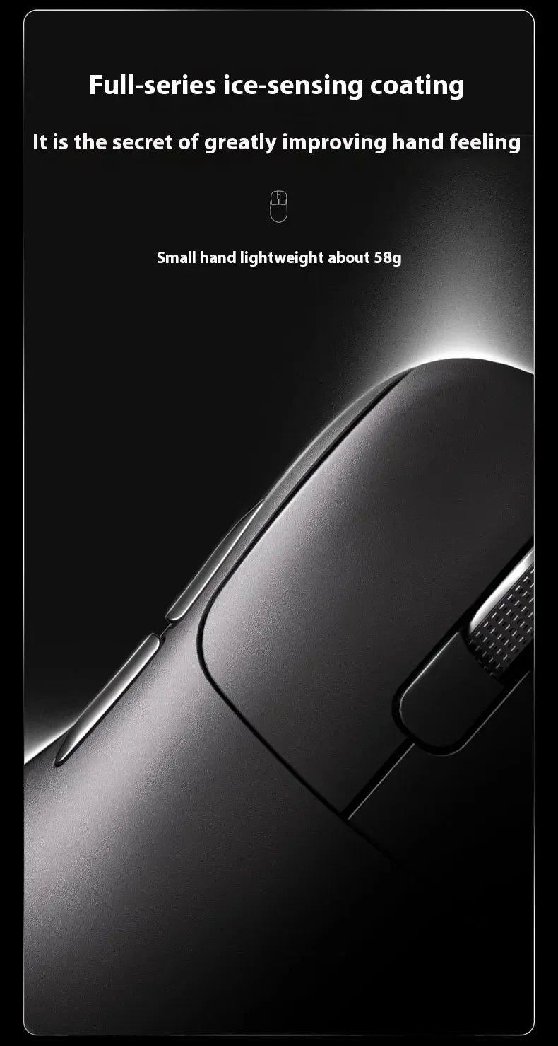 Ratón gaming inalámbrico Ajazz AJ179 APEX con base con pantalla a color, Bluetooth, PAW3395, batería de 400mAh, frecuencia de actualización de 8000Hz