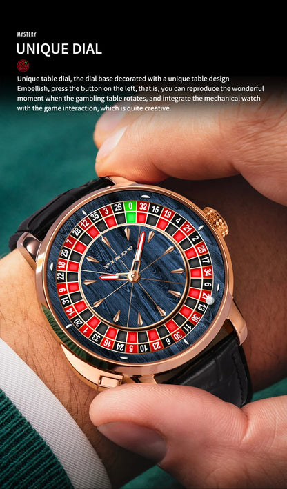 2025 NEUES PINDU Design Mechanische Herrenuhr mit drehbarem Zifferblatt, Japan NH35 Uhrwerk, Saphirglas, wasserdicht, hochwertige luxuriöse Automatikuhr