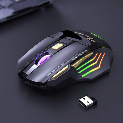 Mouse gaming wireless USB IMICE GW-X7 3200DPI dual mode ricaricabile, 7 tasti, 2.4Ghz, silenzioso, Bluetooth, LED breathing a 7 colori