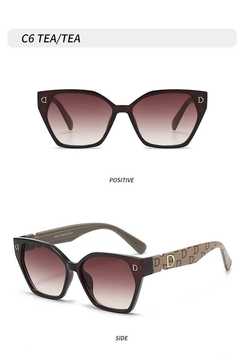 New Luxury D Brand Glamour Sunglasses For Women And Men Stylish Cat Eye Designer Eyewear Classic Fashion Unisex Glasses UV400